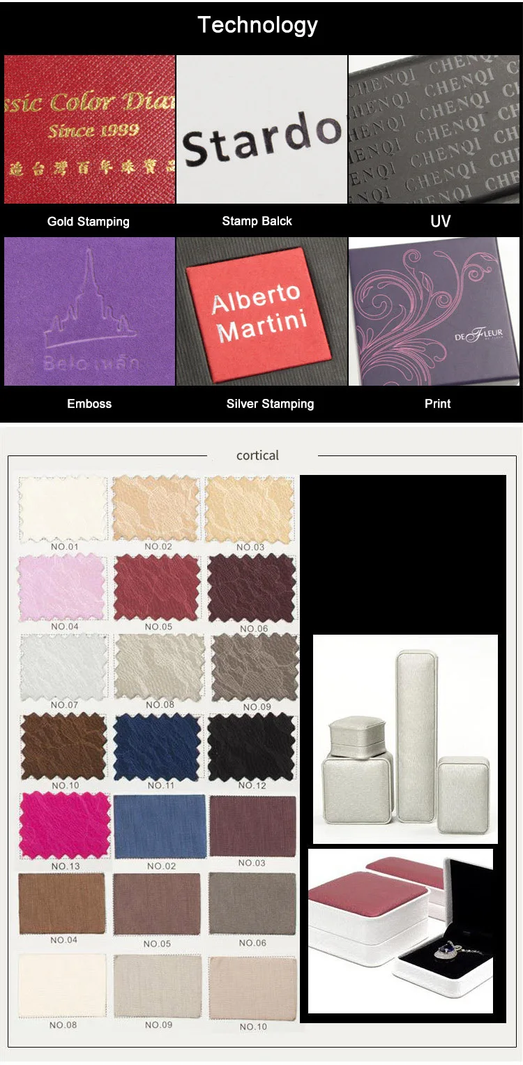 Custom Luxury PU Leather Jewelry Box Sets Gift boxes Ring Pendant Packaging