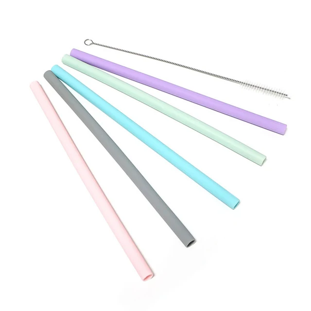 

2020 Factory Direct Reusable BPA Free larger Foldable Silicone Baby Drinking Straw, Customized color