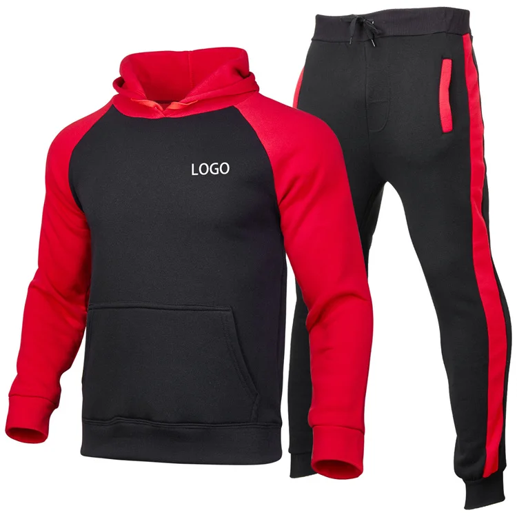 

High Quality Men Hoodie Set Tracksuit Sweatshirt Set Fleece Hoodie and Jogging Sweatpants Adults Winter Sports Wear for Men 2pcs