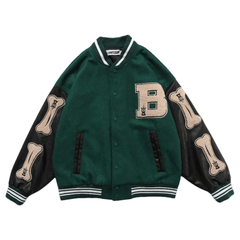 

Ready to ship varsity jacket patches leather sleeves wool body baseball varsity jacket, Customized color