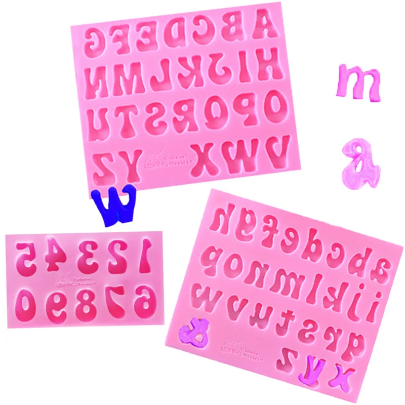 

DIY Alphabet Letter Tray Silicone Fondant Chocolate Candy Mold, Pink