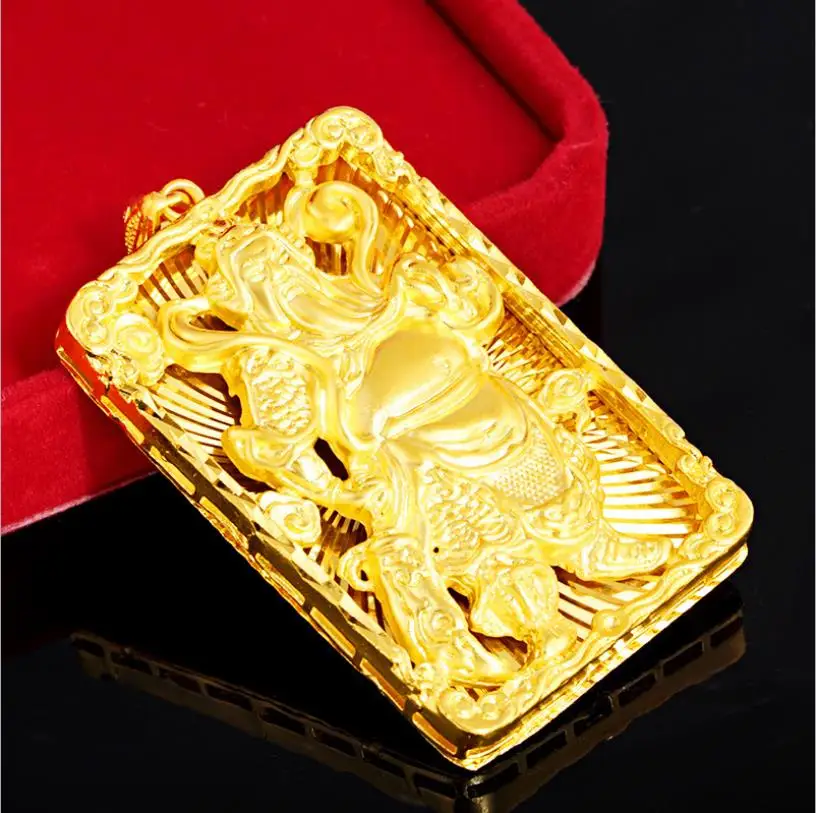 

Long do not fade 24k gold pendant for men fashion classic Guan yu pendant jewelry