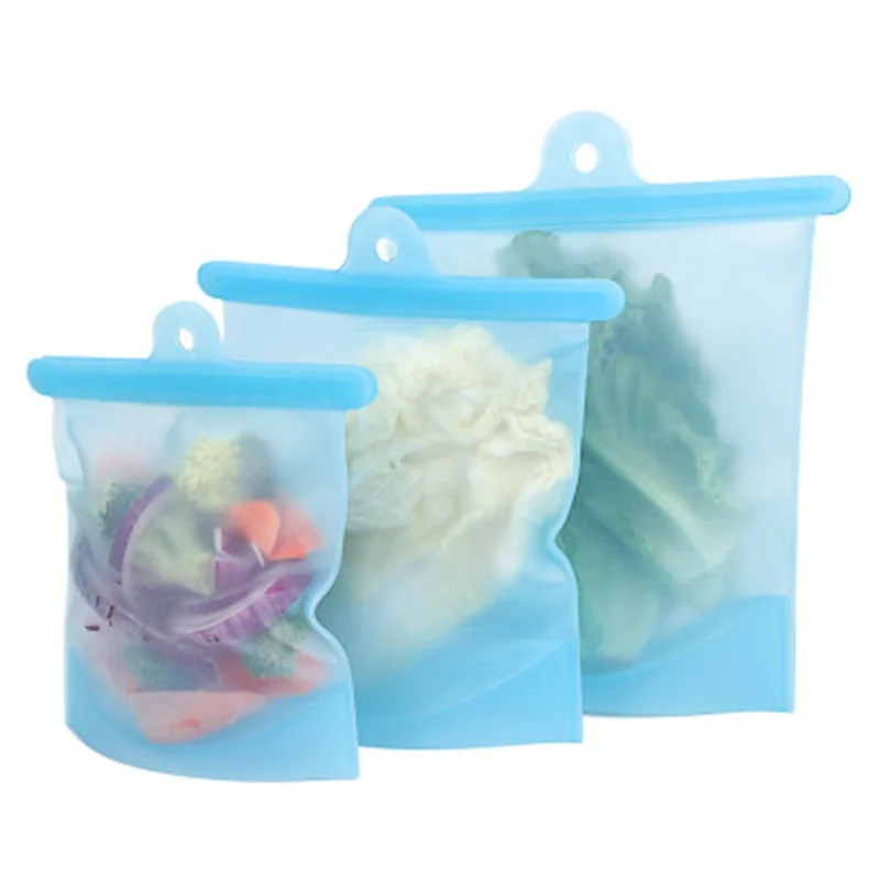 

New Style LFGB Silicone Leakproof Washable Storage Bag, White/green/blue/pink