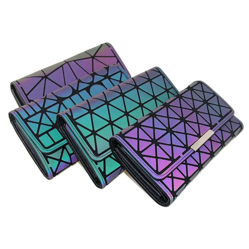 

Hot Selling Unisex Fashion fold Luminous Purse geometric wallet