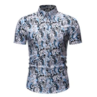 

Allover Design Polyester Shirt Printed Hawaiian Shirt Elastic Comfortable Plus Size Shirts For Men