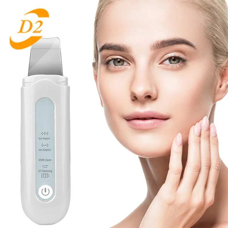 

Ultrasonic Skin Scrubber Ultrasound Ion Deep Facial Cleansing Machine Remove Blackhead Wrinkle Pore Clean Face Vibrator Massage