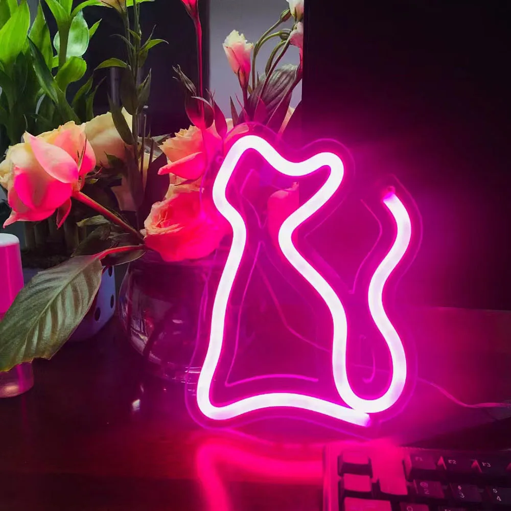 

Wall Lights Creative Flex Led Lucky Cat Neon Sign Desk Neon Light For Room DecorationNeon Sign Table