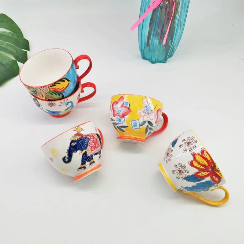 

Nordic Ceramic Coffee Mug Pottery Mugs Irregular Shape Tea Cups Kitchen Office Drink Breakfast Oatmeal Cup