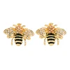 e971079d Crystal Korean 18 k Real Gold Plating Light Weight Insect Lovely Bee Earrings Stud 2019