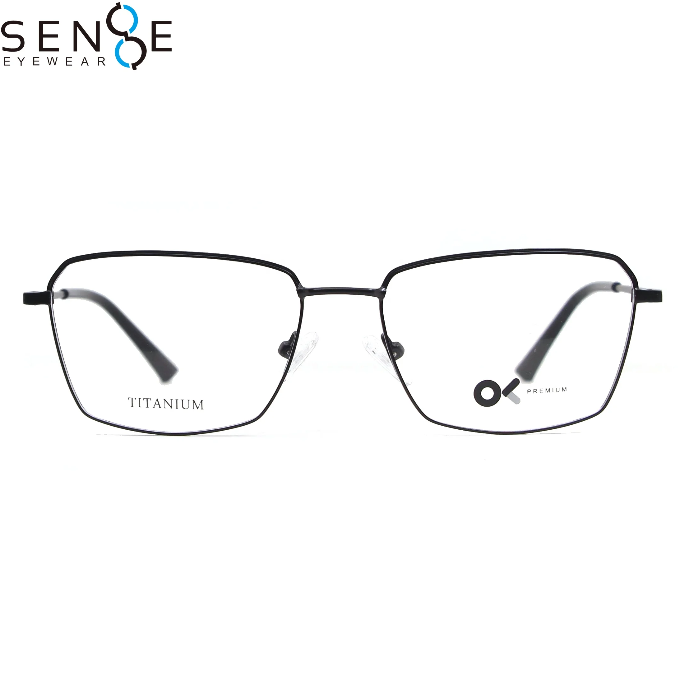 

2021 High Quality Classical Design Man Square Spectacle Titanium Optical Frame Eyeglasses, 4 colors