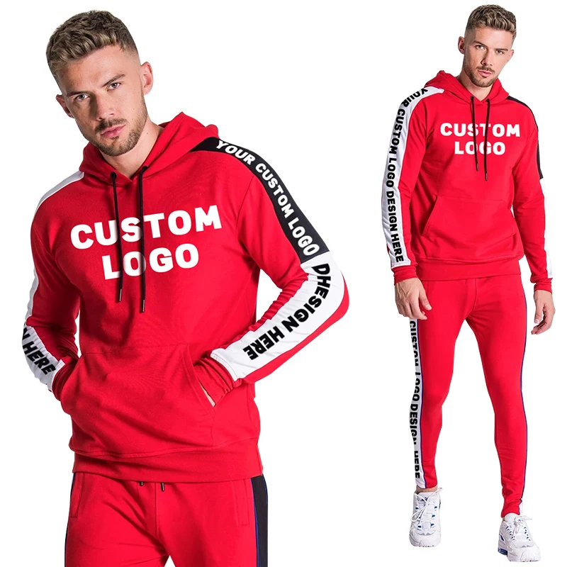 

Top fashion trendy tracksuits custom red tracksuit men french terry sweatsuit, Customized color