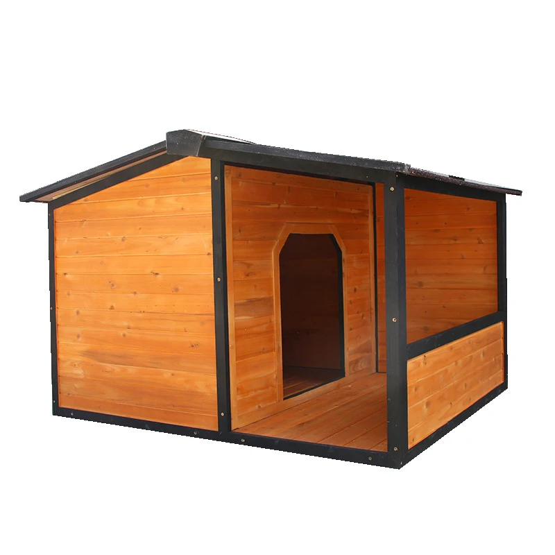 

Customized size with porch wooden pet dog cat house outdoor dog house