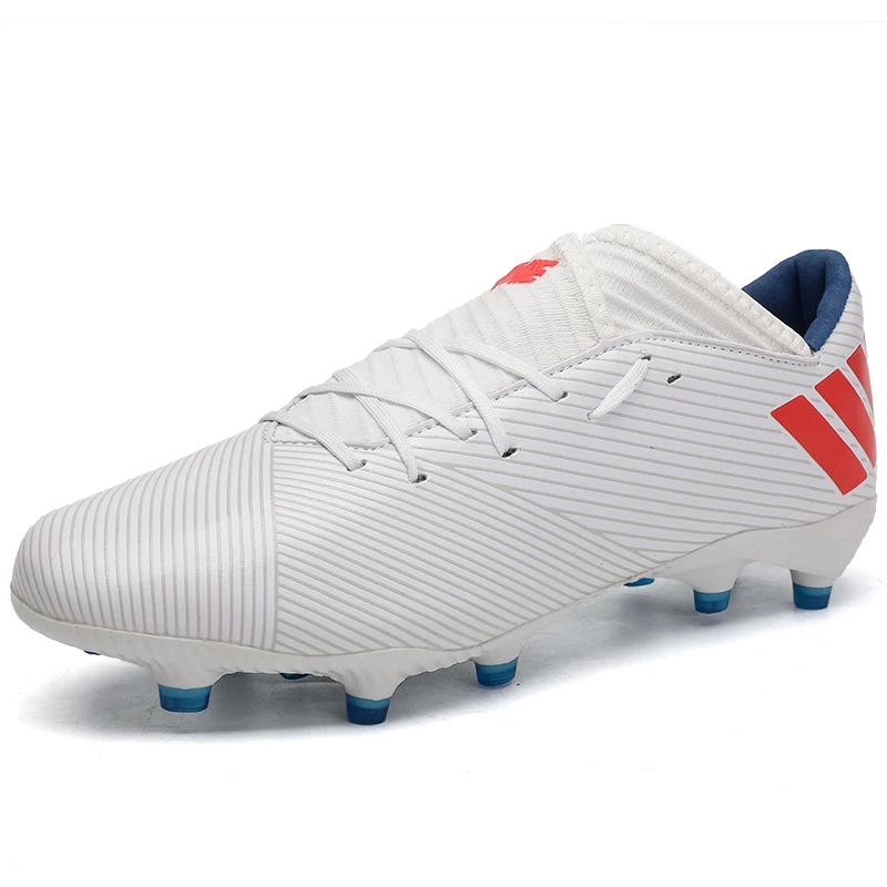 

2021 Low Cut No Brand Fashion Comfortable HG Outdoor White Men Soccer Shoes Football Wholesale, White,black,blue