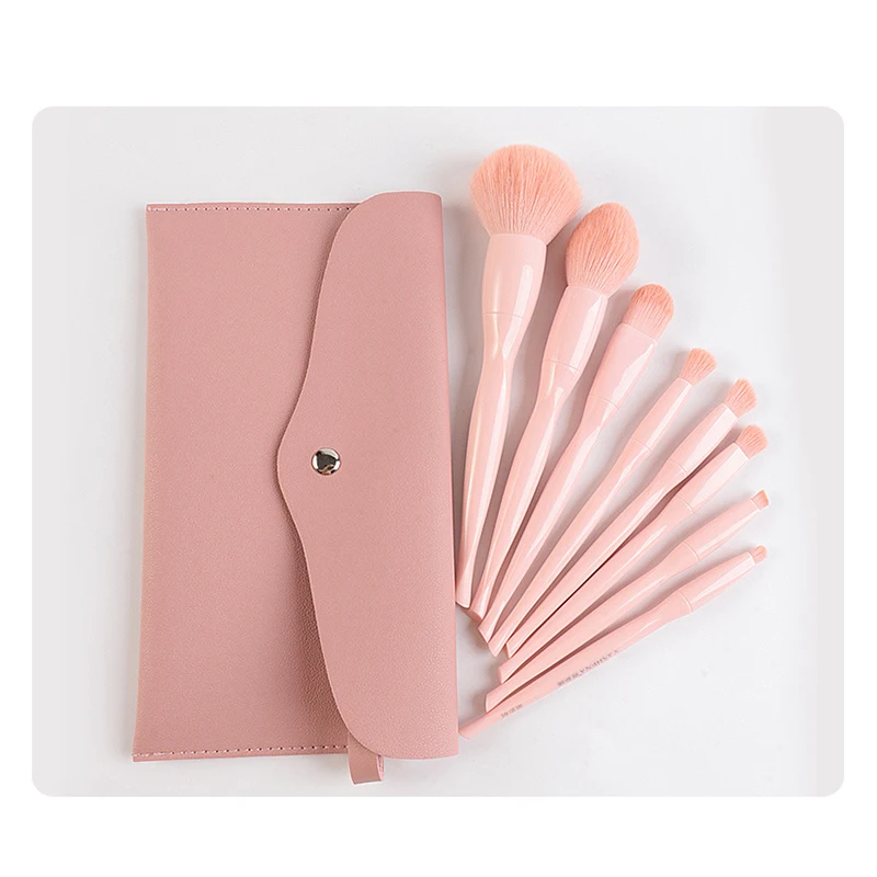 

Plastic holder waist handle custom makeup brushes private label makeup brush set 2021 makup brush set make up accessories, Blue/grey/green/skin/grey