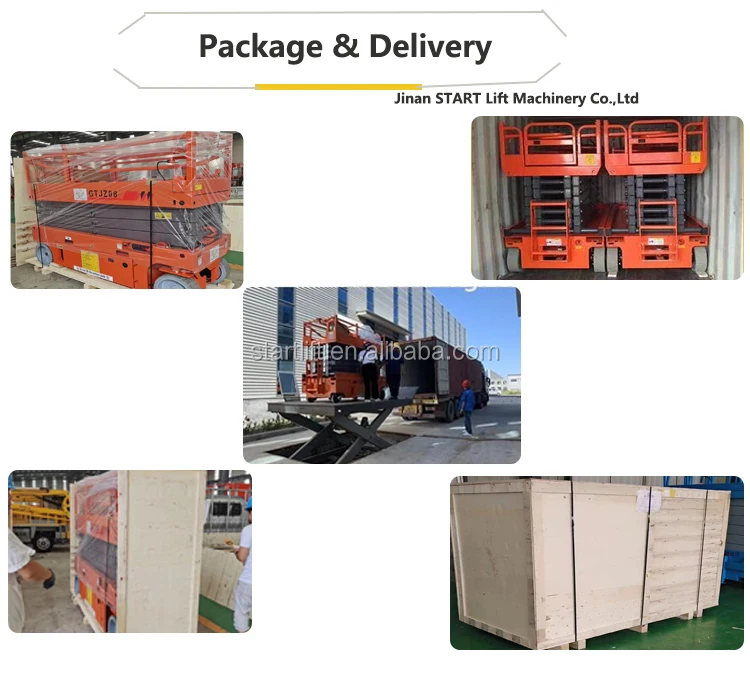 aerial work platform lift table scissor lift mini auto crawler trolley small hydraulic self propelled electric scissor lift