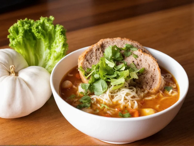 Banh mi served at Vietnamese restaurant with pho