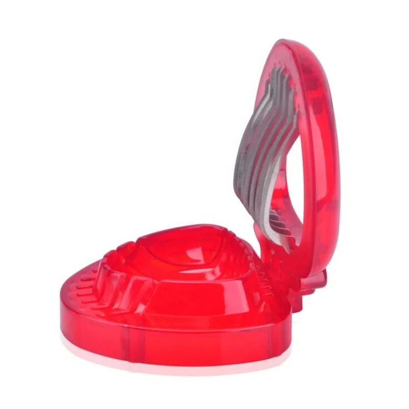 

Red Strawberry Slicer Plastic Fruit Carving Tools Kitchen Salad Cutter Berry Strawberry Cake Decoration Cutter