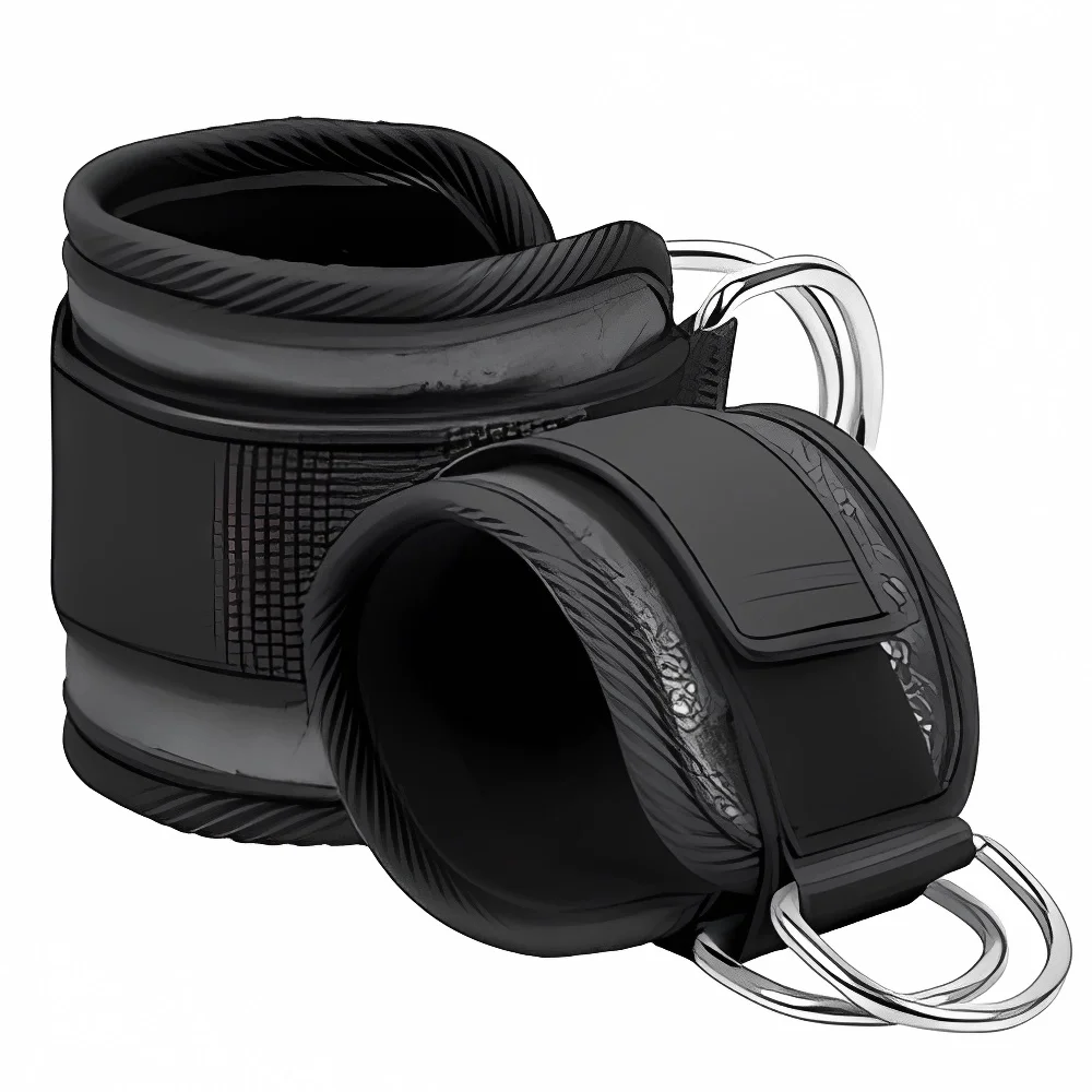 2024 Custom Logo Gym Cable Machine Kickback Cuff Attachment Adjustable Nylon Ankle Weight Straps for Exercise Protection