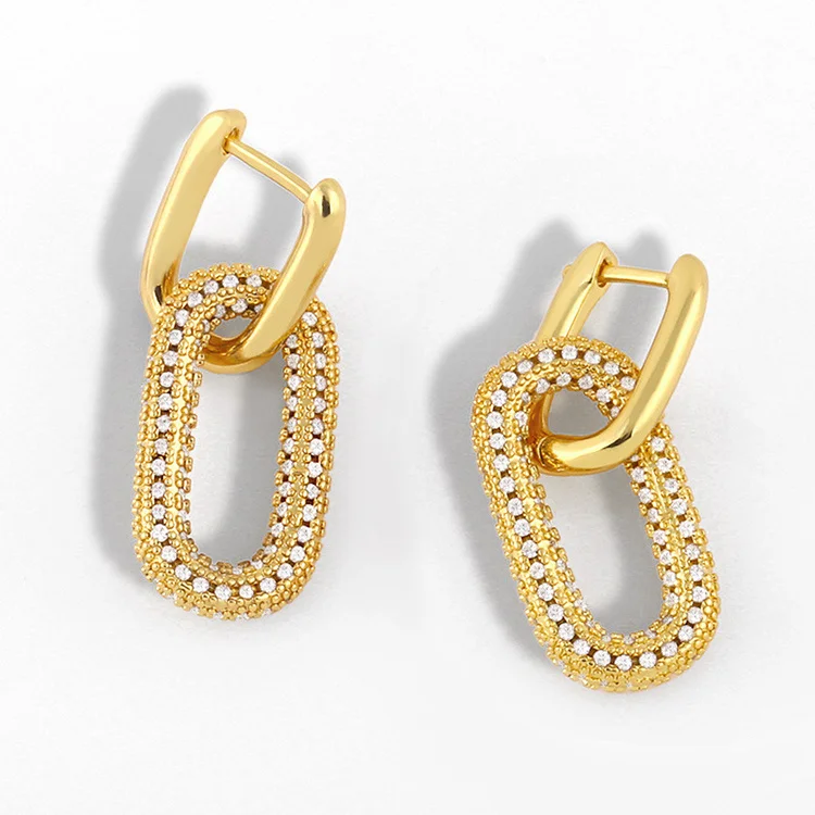 

Fashion Accessories Source Manufacturers Direct Gold-plated Zircon Earring Zircon Earrings, Multiple styles to choose