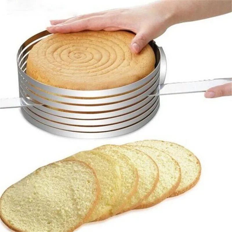 

Stainless Steel Cake Layered Slicer Adjustable Retractable Circular Mousse Ring Cut Tool Round Cutter Cake Tool