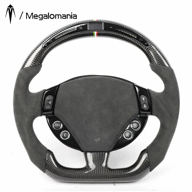 

Real carbon fiber steering wheel Alcantara can be used on Maserati GT GranTurismo GranCabrio quattroporte LED steering wheel