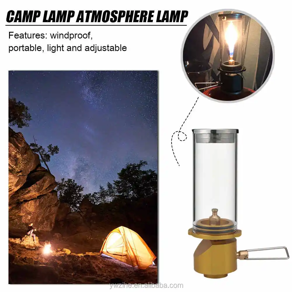 Outdoor Gas Lantern candle light Portable Tent Light Backpacking