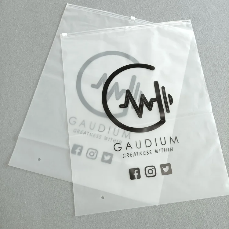 

Custom Printing Logo Black Frosted Plastic Pvc Eva Slider Zip Lock Poly Bag Zipper Packaging Bags For Clothes Garment