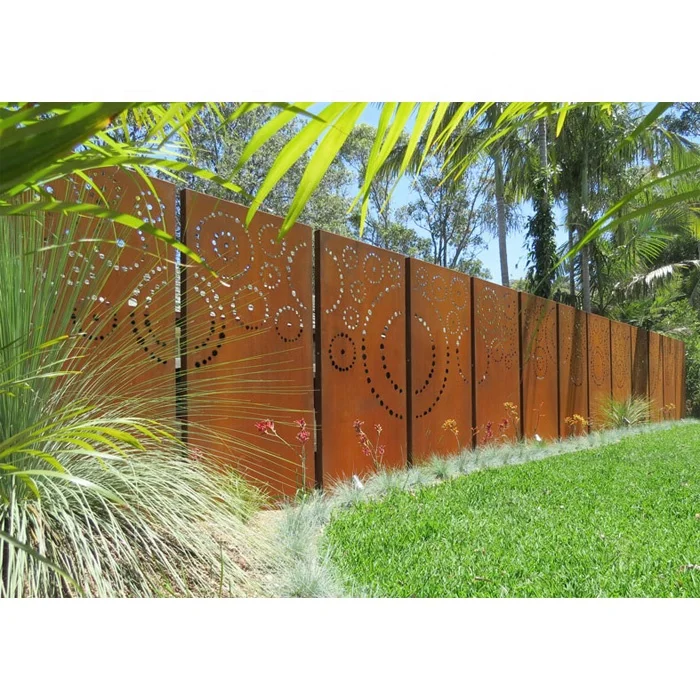 

Antique Laser Cut Corten Steel Garden Screen Decorative Outdoor Privacy Fencing Panel