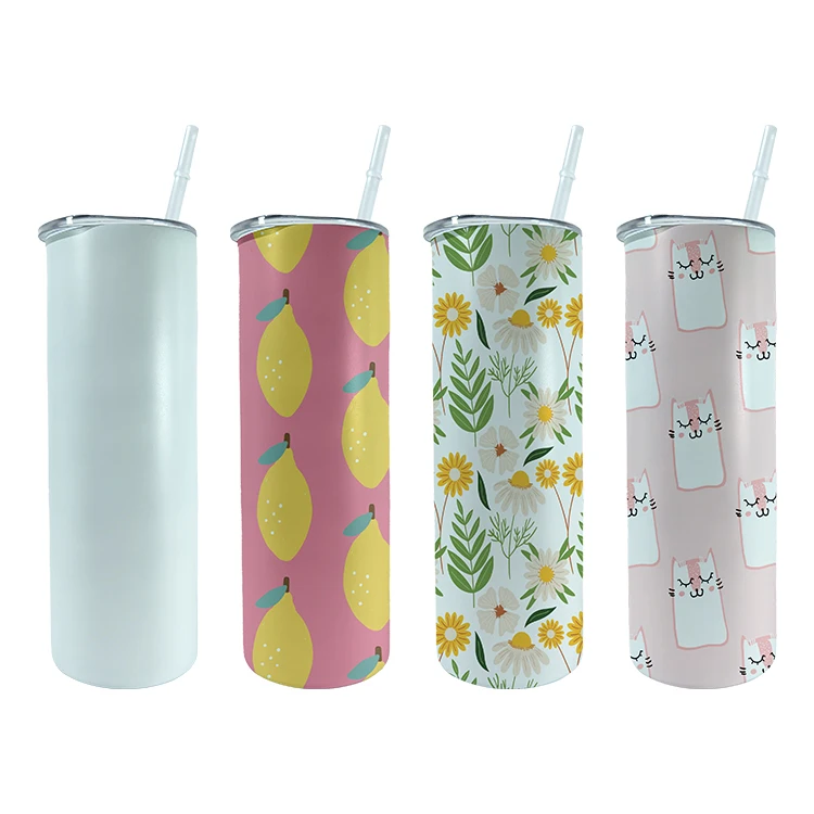 

factory price double wall insulated vacuum 20oz straight sublimation blanks stainless steel skinny tumblers with straws