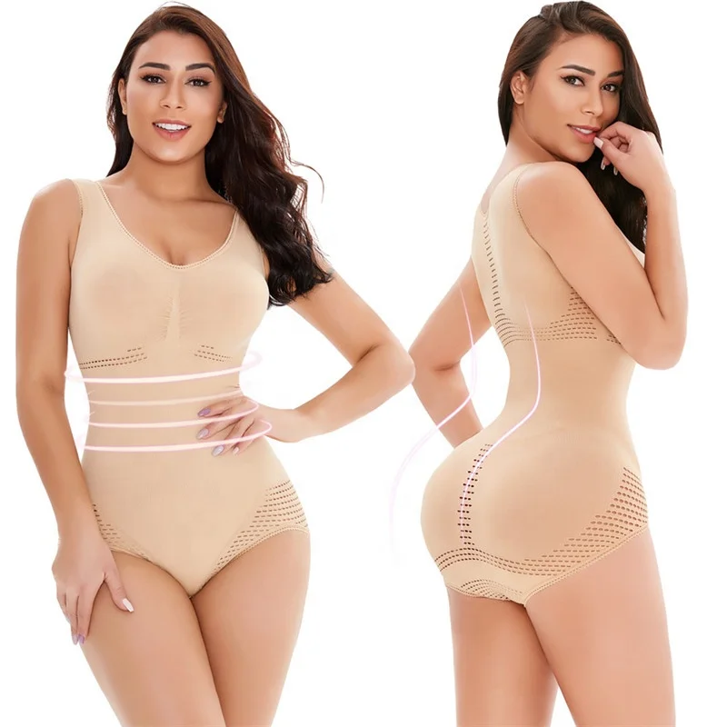 

Customized Transgender Female Bodysuit Gaine Amincissante Lingerie Spandex Shapewear, Nude