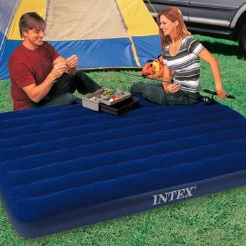 

INTEX Wholesale 64765 Luxury Striped Flocking Air Cushion Classic Air Bed With Hand Pump Inflatable Mattress For Camping