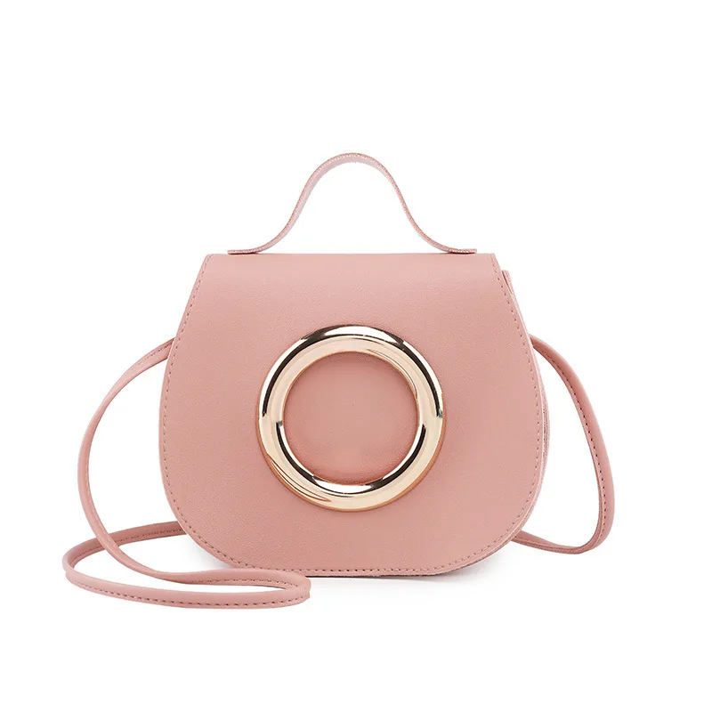 

2020 Korean style small square handbag soft PU leather hardware girls shoulder bag