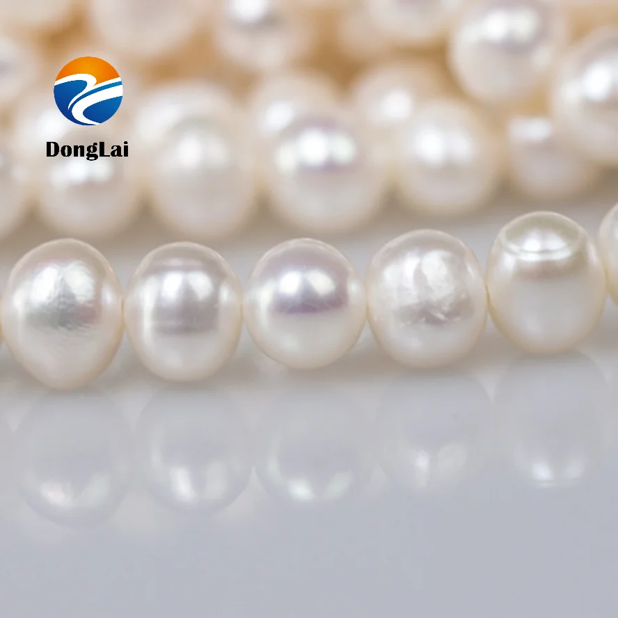

china factory cultured natural real pearl strand string 2-13mm perfect round white freshwater pearl necklace wholesale price, White color