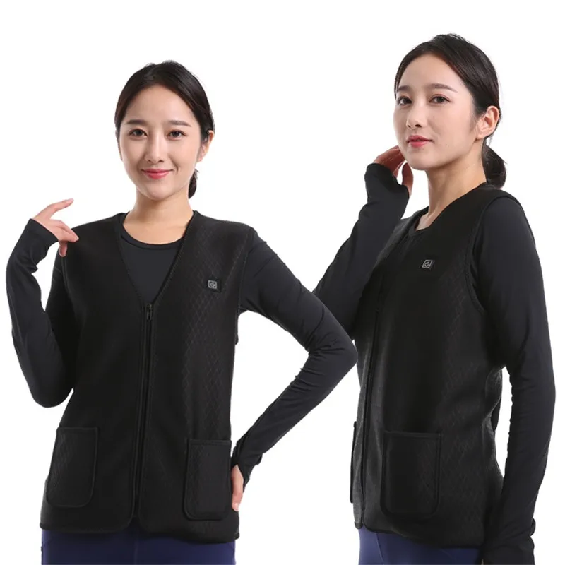 

Unisex Womens Mens Warming Smart Battery Vest Rechargeable USB Heating Vest Jacket Heated Vest For Winter, Black or customized color