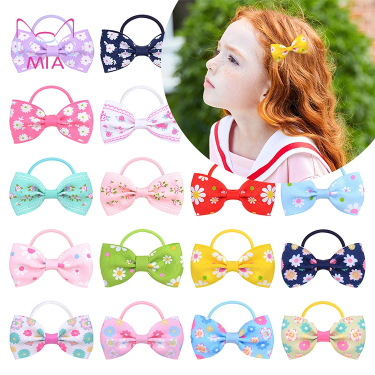 

MIA Free Shipping Children's jewelry flower ribbon bow hair rope elastic rubber band 288, Baby hair rubber bands