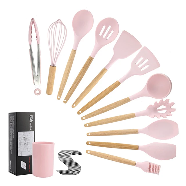 

11 Pcs Modern Style Food Grade Cookware Gadget Silicone Kitchen Cooking Kitchenware Utensils Silicon Kitchen Tools Set, All colors welcome consultation