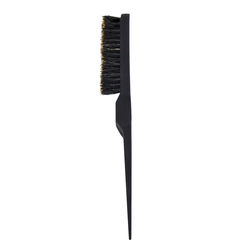 

Hair brush with three rows of bristles and pointed tails coiled hair comb and wrapped hair combing with fluffy, Black