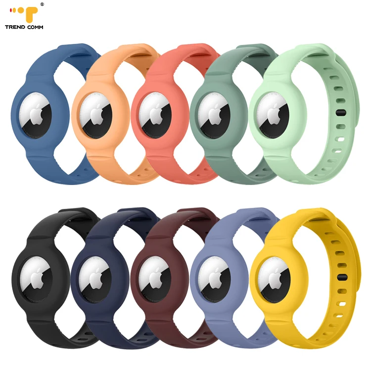 

Adhesive Light Blue Kids Adjustable Soft Silicone Wrist Band For Apple Airtag Case