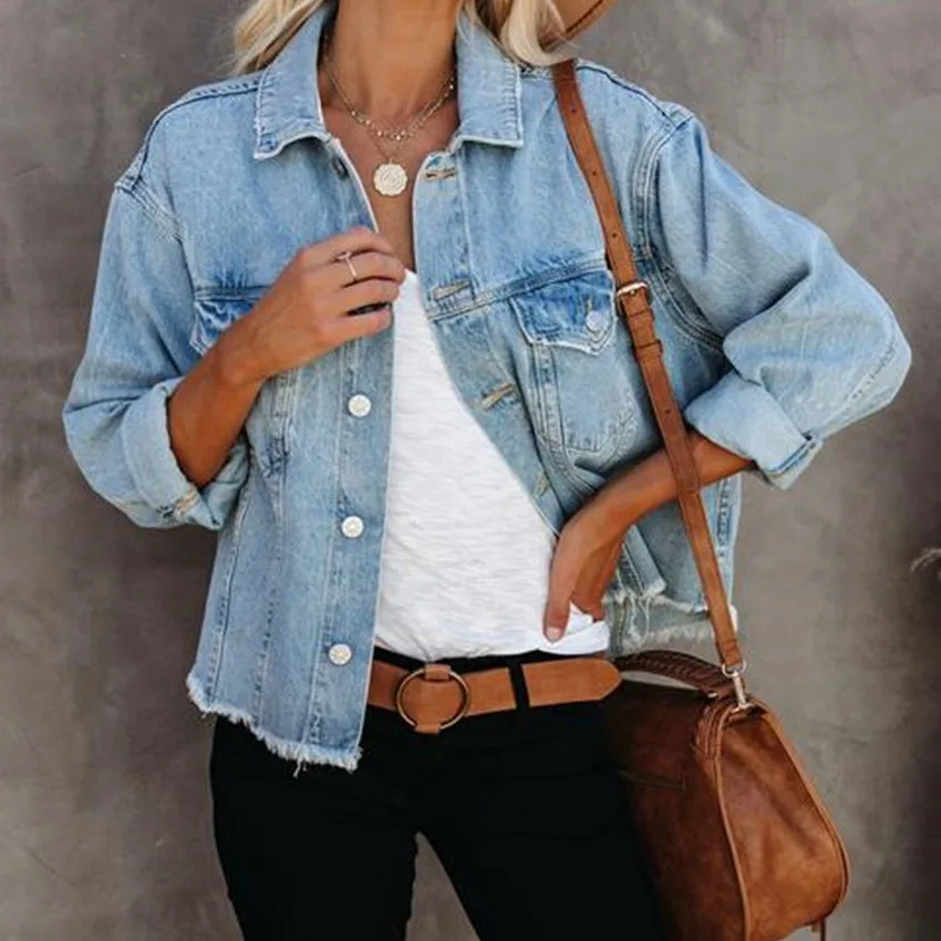 

Brand new blouse with high quality ruffle denim top