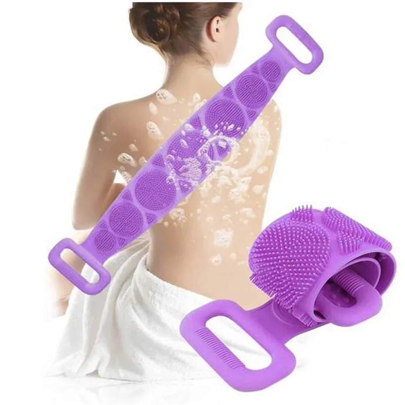 

Silicone Bath Belt body Back Brush Wash Bathroom Clean Tools Bath Scrub Belts Stain Removal