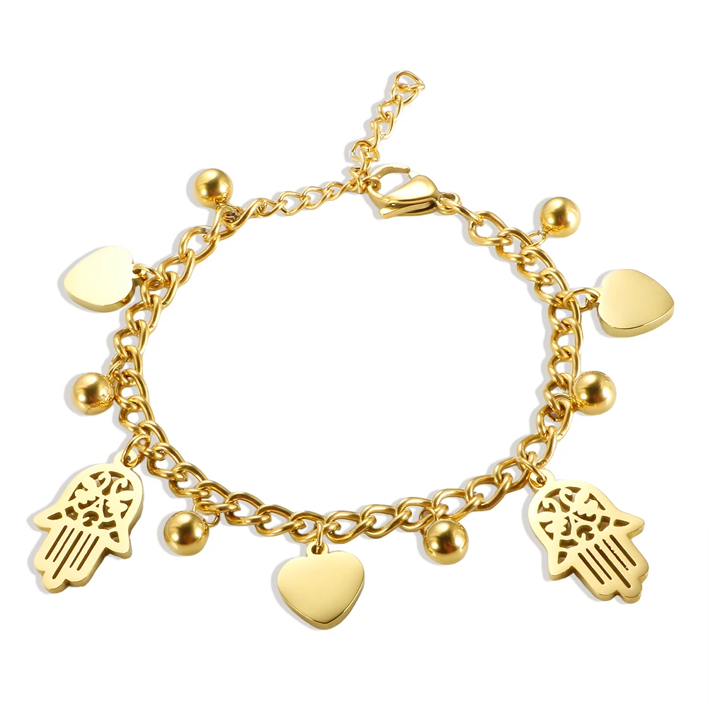 

2023 new design Charm Bracelet stainless steel 18K gold cute bracelet wholesale price