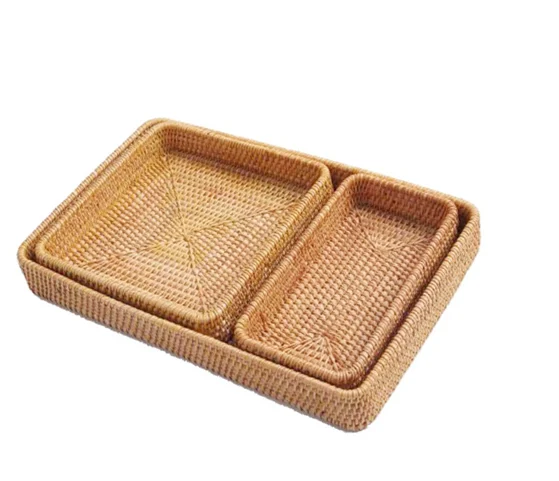 

Natural Rattan Baskets For Organizing Vegetable Bowl Food Storage woven Fruit Baskets, Natural color