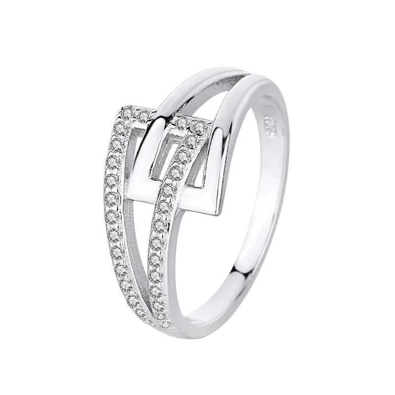 

Hot Selling Accessories Japanese Simple Luxury s925 Sterling Silver Micro set zirconia Ring Ladies Finger