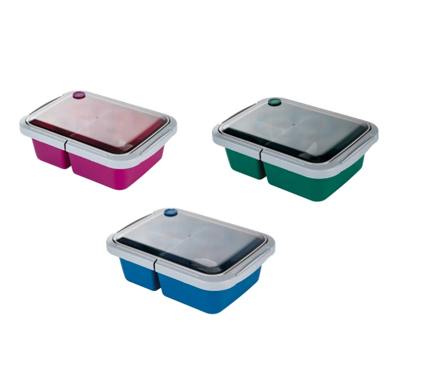 

Royalunion Two Cell Keep-Fresh Food Container Set Square leakproof tiffin Lunch Box