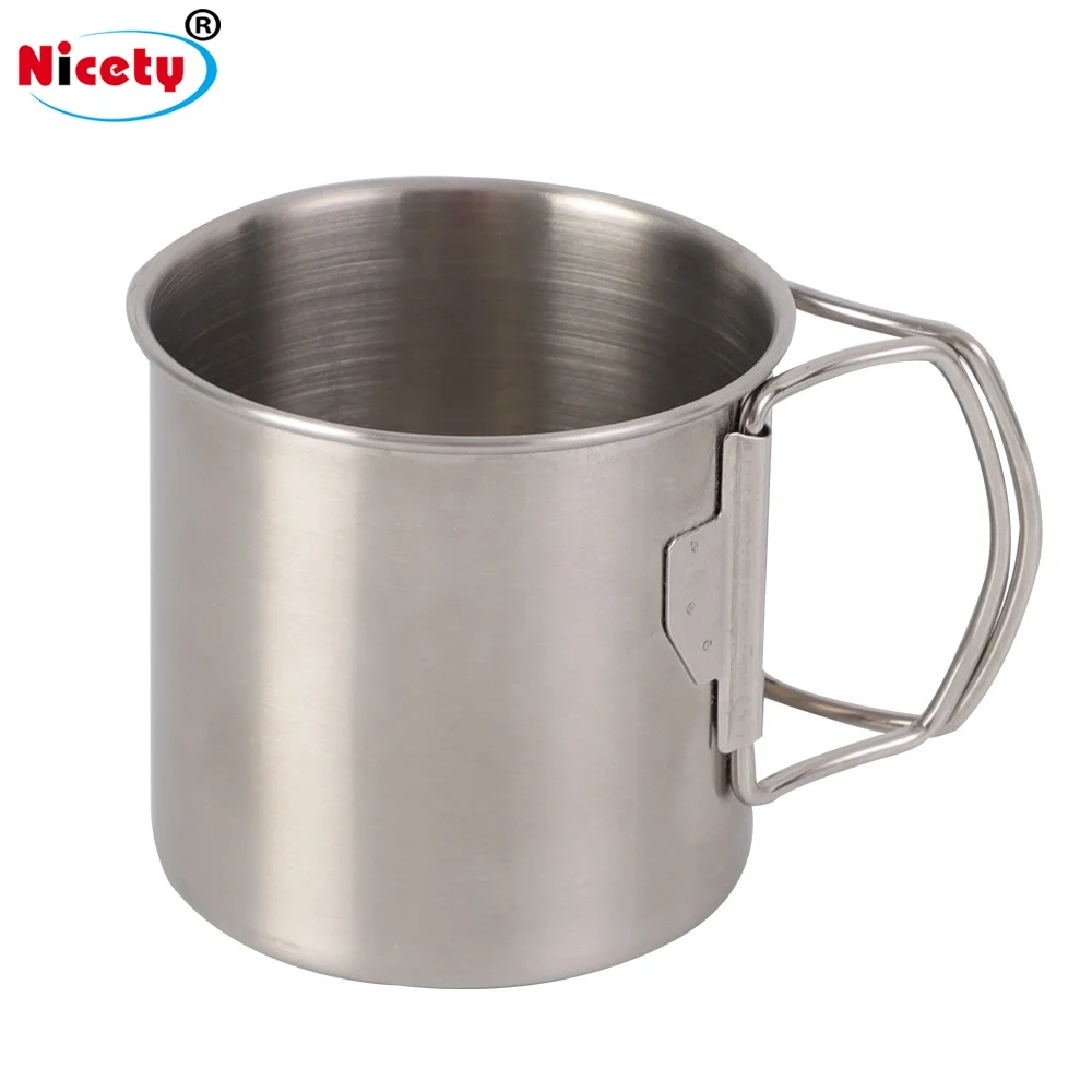 

Nicety stainless steel camping cups traveling climbing mug for outdoor portable hiking cups with handle coffee cups for office