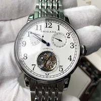 

Luxury no moq 316l stainless steel Multifunction seagull ST8001 tourbillon mechanical automatic movement bracelet watch for men