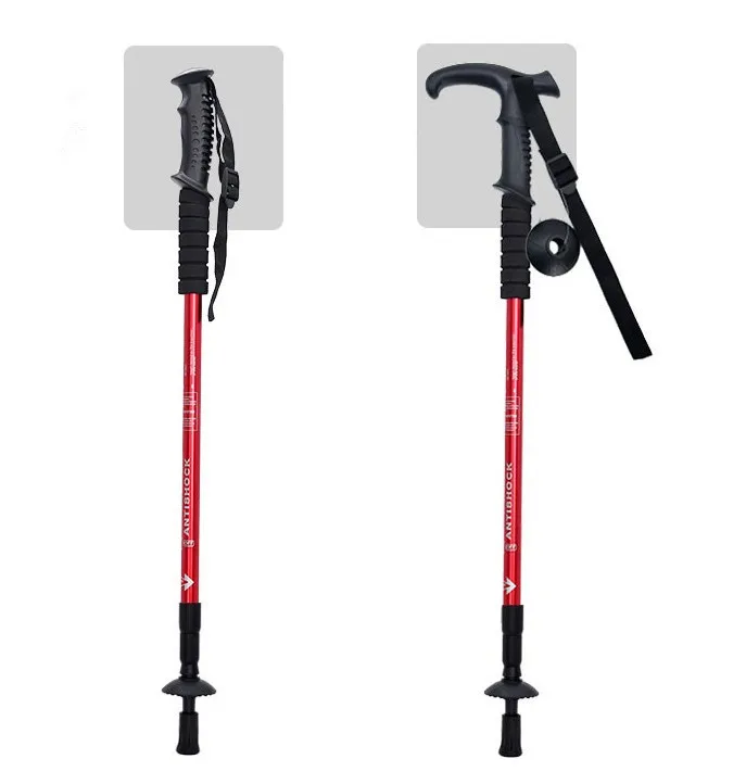 

Alpenstock Climbing Equipment Multi-Functional Folding Retractable Aluminum Alloy Ultralight Outdoor Camping Walking Stick