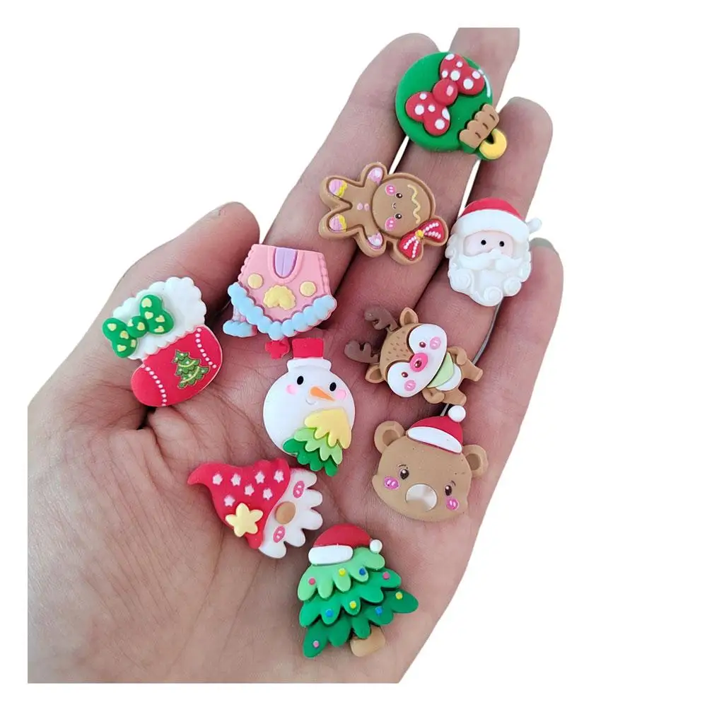 Christmas Santa Tree Snowman Resin Cabochon Flatbacks for Phone Decor Parts Scrapbooking Craft DIY Hair Bows Accessories