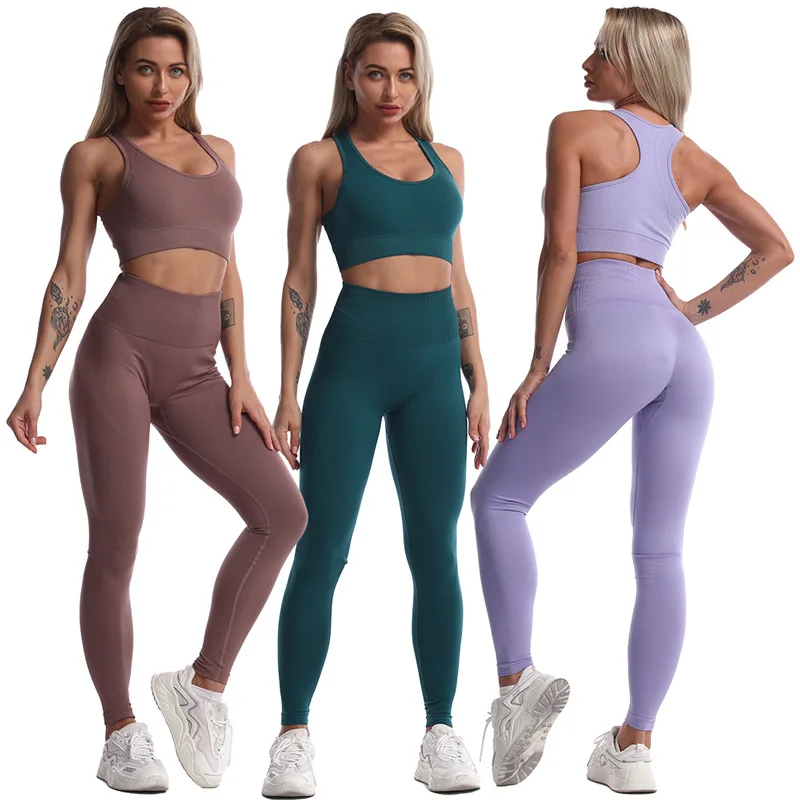 

New Arrival Tik Tok Seamless Sport Bra Short Set Yoga Wear Fitness Clothing Workout Set Gym Fitness Clothes Active Wear, Customized colors