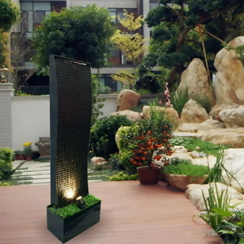 

indoor or outdoor custom acrylic chinese led light mini waterfall wall water fountain